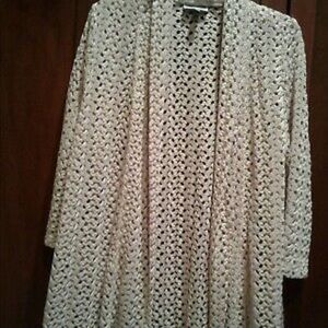 JM Collection Tan shimmery Cardigan!